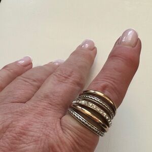 Brighton Elegant Gold and Silver Stacked Ring Set